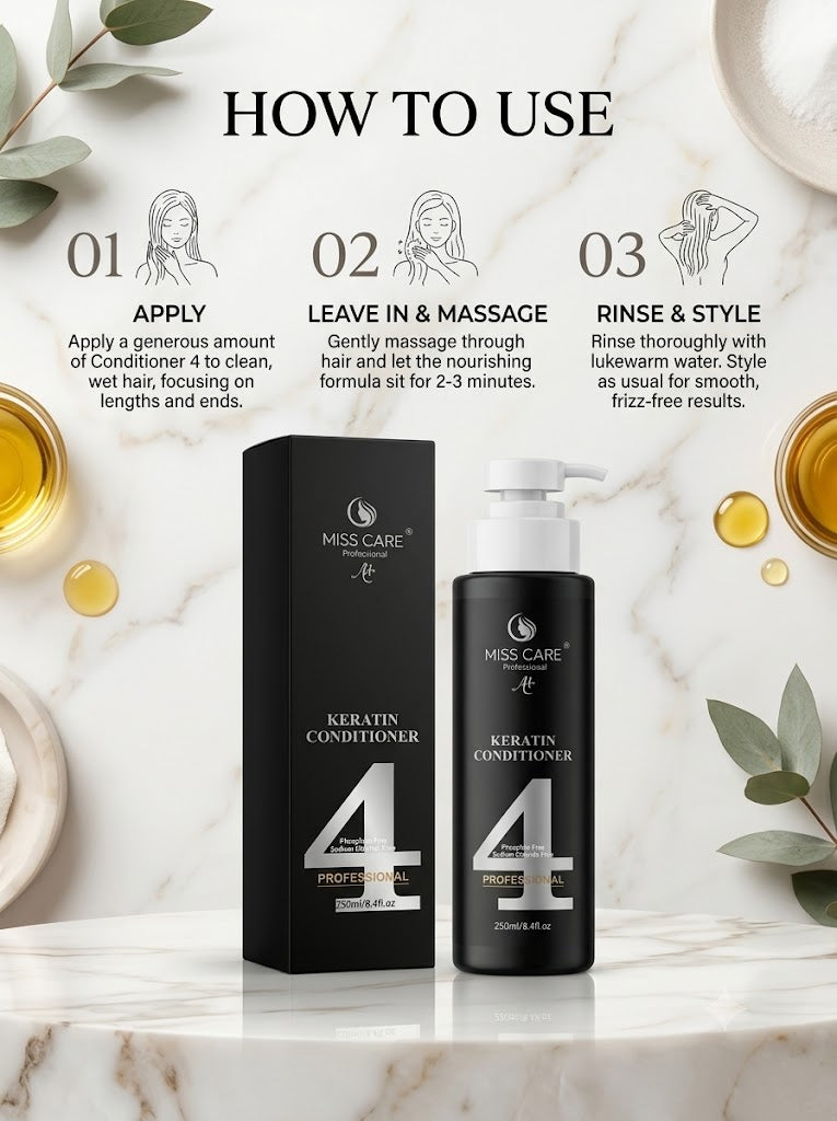 Miss Care Professional Keratin Conditioner 250ml × 4