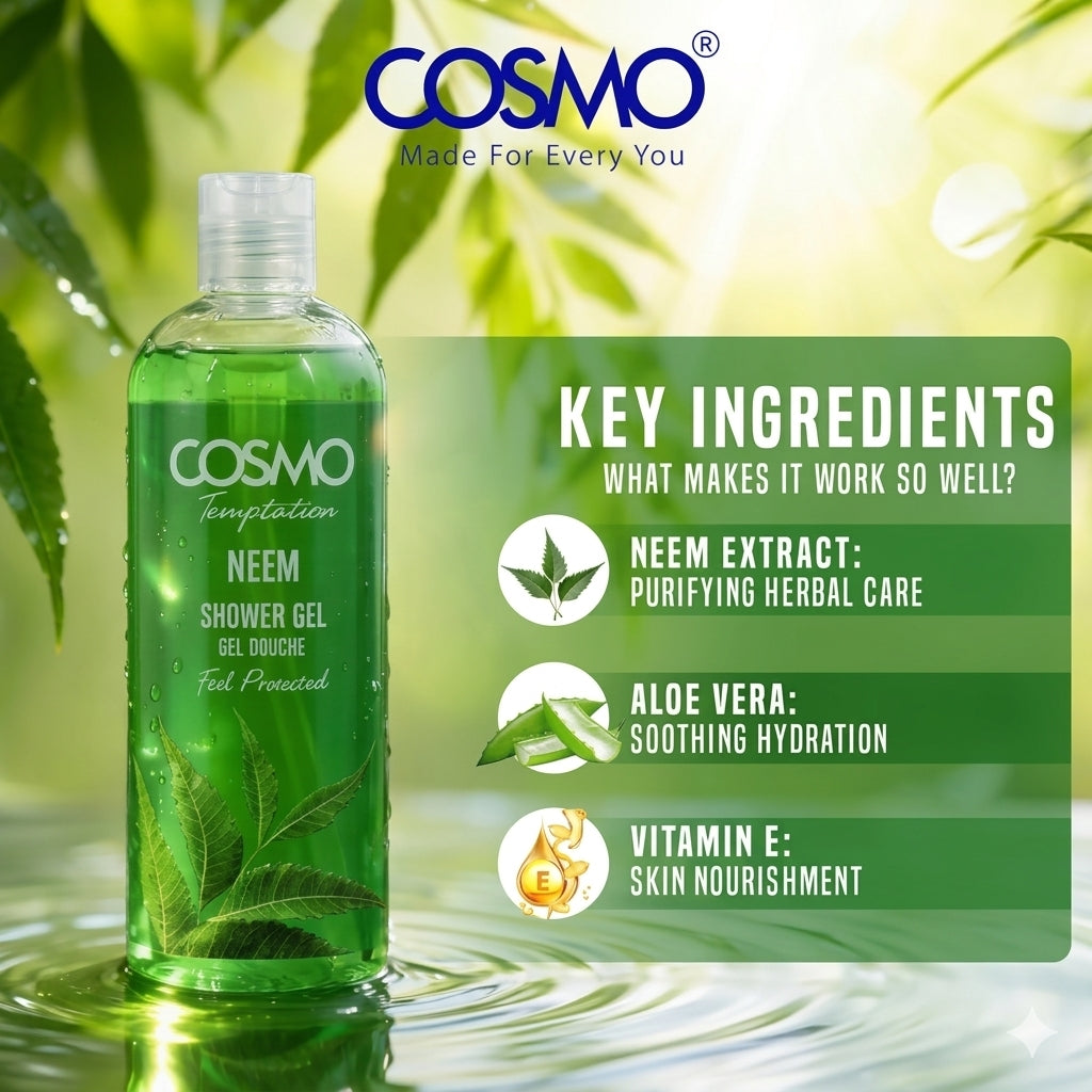 Cosmo Temptation Neem Shower Gel – 480ml
